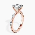 14kt Rose Gold Sheryl Marquise Side Stone Lab Diamond Ring standing product image one