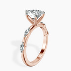 14ct Rose Gold Sheryl Marquise Side Stone Lab Diamond Ring standing product image one
