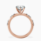 14ct Rose Gold Sheryl Marquise Side Stone Lab Diamond Ring side right image one