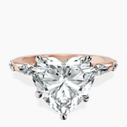 18kt Rose Gold Sheryl Marquise Side Stone Lab Diamond Ring front image
