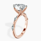 18kt Rose Gold Sheryl Marquise Side Stone Lab Diamond Ring standing product image one