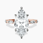 14kt Rose Gold Sheryl Marquise Side Stone Lab Diamond Ring front image