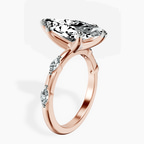 14kt Rose Gold Sheryl Marquise Side Stone Lab Diamond Ring standing product image one