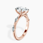 14ct Rose Gold Sheryl Marquise Side Stone Lab Diamond Ring standing product image one