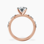 14ct Rose Gold Sheryl Marquise Side Stone Lab Diamond Ring side right image one
