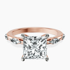 18kt Rose Gold Sheryl Marquise Side Stone Lab Diamond Ring front image