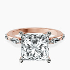 14kt Rose Gold Sheryl Marquise Side Stone Lab Diamond Ring front image