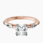 14kt Rose Gold Sheryl Marquise Side Stone Lab Diamond Ring front image