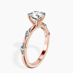 14kt Rose Gold Sheryl Marquise Side Stone Lab Diamond Ring standing product image one