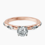 18kt Rose Gold Sheryl Marquise Side Stone Lab Diamond Ring front image