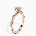 18kt Rose Gold Sheryl Marquise Side Stone Lab Diamond Ring standing product image one