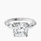 Platinum Sheryl Marquise Side Stone Lab Diamond Ring front image