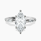 Platinum Sheryl Marquise Side Stone Lab Diamond Ring front image