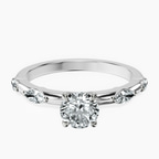 Platinum Sheryl Marquise Side Stone Lab Diamond Ring front image