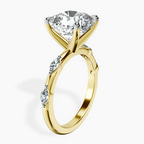 18kt Yellow Gold Sheryl Marquise Side Stone Lab Diamond Ring standing product image one