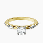 18kt Yellow Gold Sheryl Marquise Side Stone Lab Diamond Ring front image
