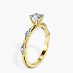 18kt Yellow Gold Sheryl Marquise Side Stone Lab Diamond Ring standing product image one