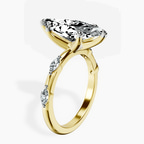 18kt Yellow Gold Sheryl Marquise Side Stone Lab Diamond Ring standing product image one