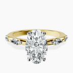 18ct Yellow Gold Sheryl Marquise Side Stone Lab Diamond Ring front image