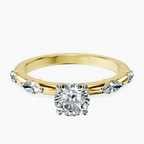 18kt Yellow Gold Sheryl Marquise Side Stone Lab Diamond Ring front image
