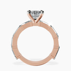 14kt Rose Gold Gizele Tapered Side Stone Lab Diamond Ring side right image one