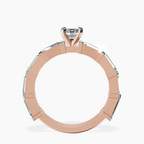 14kt Rose Gold Gizele Tapered Side Stone Lab Diamond Ring side right image one