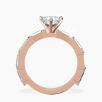 10kt Rose Gold Gizele Tapered Side Stone Lab Diamond Ring side right image one