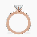 18ct Rose Gold Gizele Tapered Side Stone Lab Diamond Ring side right image one