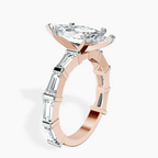 10kt Rose Gold Gizele Tapered Side Stone Lab Diamond Ring standing product image one