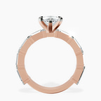 10kt Rose Gold Gizele Tapered Side Stone Lab Diamond Ring side right image one