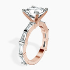 14kt Rose Gold Gizele Tapered Side Stone Lab Diamond Ring standing product image one