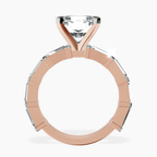 14kt Rose Gold Gizele Tapered Side Stone Lab Diamond Ring side right image one
