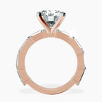 10kt Rose Gold Gizele Tapered Side Stone Lab Diamond Ring side right image one