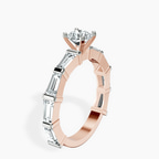 14kt Rose Gold Gizele Tapered Side Stone Lab Diamond Ring standing product image one