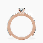 14kt Rose Gold Gizele Tapered Side Stone Lab Diamond Ring side right image one