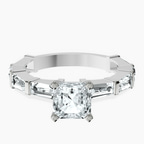 Platinum Gizele Tapered Side Stone Lab Diamond Ring front image