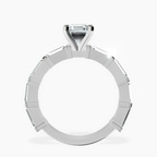 Platinum Gizele Tapered Side Stone Lab Diamond Ring side right image one