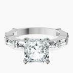 Platinum Gizele Tapered Side Stone Lab Diamond Ring front image