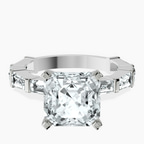 Platinum Gizele Tapered Side Stone Lab Diamond Ring front image
