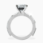 Platinum Gizele Tapered Side Stone Lab Diamond Ring side right image one