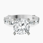 Platinum Gizele Tapered Side Stone Lab Diamond Ring front image
