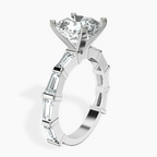 Platinum Gizele Tapered Side Stone Lab Diamond Ring standing product image one