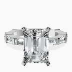 Platinum Gizele Tapered Side Stone Lab Diamond Ring front image