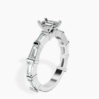 Platinum Gizele Tapered Side Stone Lab Diamond Ring standing product image one