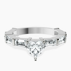 Platinum Gizele Tapered Side Stone Lab Diamond Ring front image