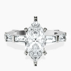 Platinum Gizele Tapered Side Stone Lab Diamond Ring front image