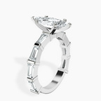 Platinum Gizele Tapered Side Stone Lab Diamond Ring standing product image one