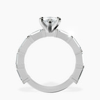 Platinum Gizele Tapered Side Stone Lab Diamond Ring side right image one