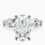 Platinum Gizele Tapered Side Stone Lab Diamond Ring front image