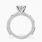 Platinum Gizele Tapered Side Stone Lab Diamond Ring side right image one